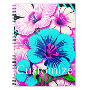 Mehrfarbige Hibiskus-Blume Thunder_Cove Notizblock