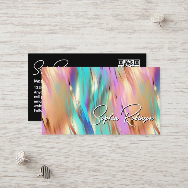 Mehrfarbige Holografie-Visitenkarte Rabattkarte (Vorderseite/Rückseite Beispiel)