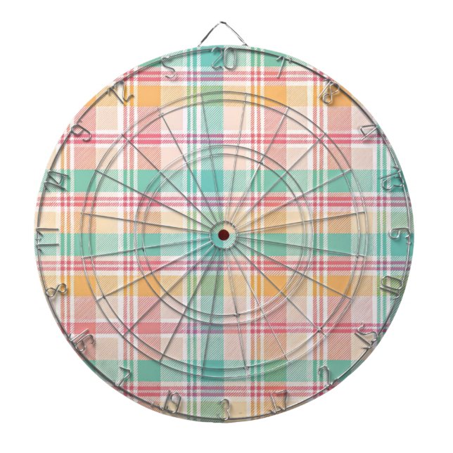 Mehrfarbige Karo-Gingham Dartscheibe (vorne)
