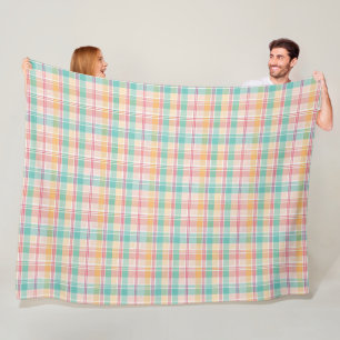 Mehrfarbige Karo-Gingham Fleecedecke
