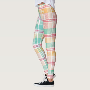 Mehrfarbige Karo-Gingham Leggings