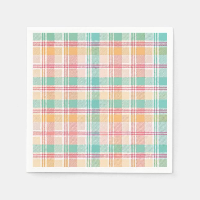 Mehrfarbige Karo-Gingham Serviette (Vorderseite)