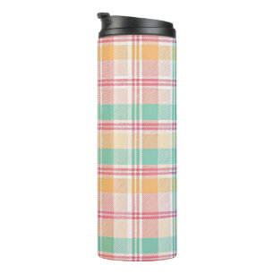 Mehrfarbige Karo-Gingham Thermosbecher
