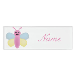 Mehrfarbige Kawaii-Biene Thunder_Cove Namenschild