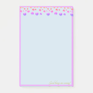 Mehrfarbige Konfetti in hellblau Post-it Klebezettel