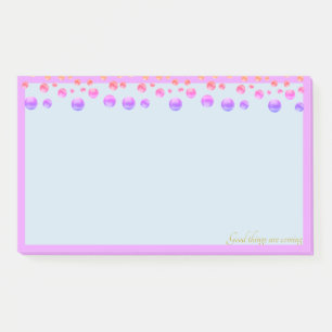 Mehrfarbige Konfetti in hellblau Post-it Klebezettel