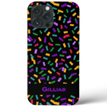 mehrfarbige Konfetti in schwarz