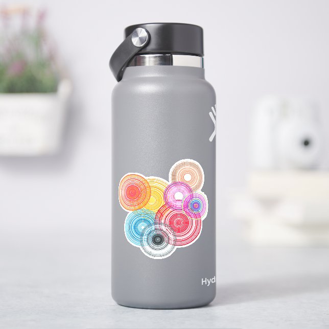 mehrfarbige Kreise Aufkleber (HydroFlask)