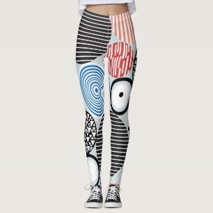 Mehrfarbige Kreise, grafisches Musterdesign. Leggings