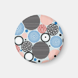 Mehrfarbige Kreise, grafisches Musterdesign. Magnet