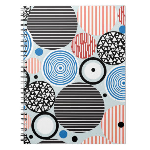 Mehrfarbige Kreise, grafisches Musterdesign. Notizblock