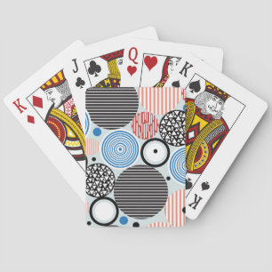 Mehrfarbige Kreise, grafisches Musterdesign. Spielkarten