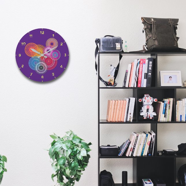 mehrfarbige Kreise Große Wanduhr (Von Creator hochgeladen)