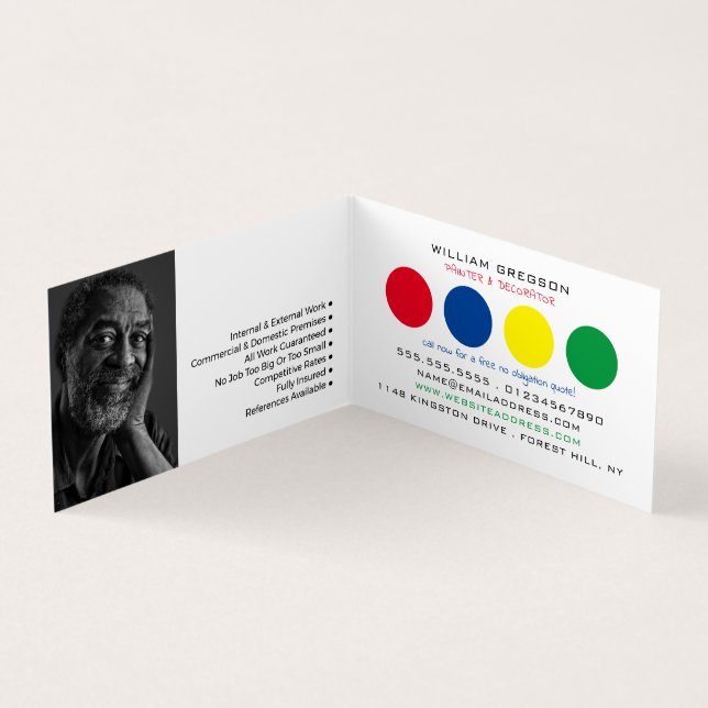 mehrfarbige Kreise, Maler- und Dekorator-Foto Visitenkarten (Innenseite)