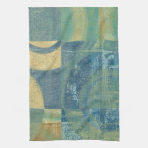 Mehrfarbige Kreise u. Platten Geschirrtuch