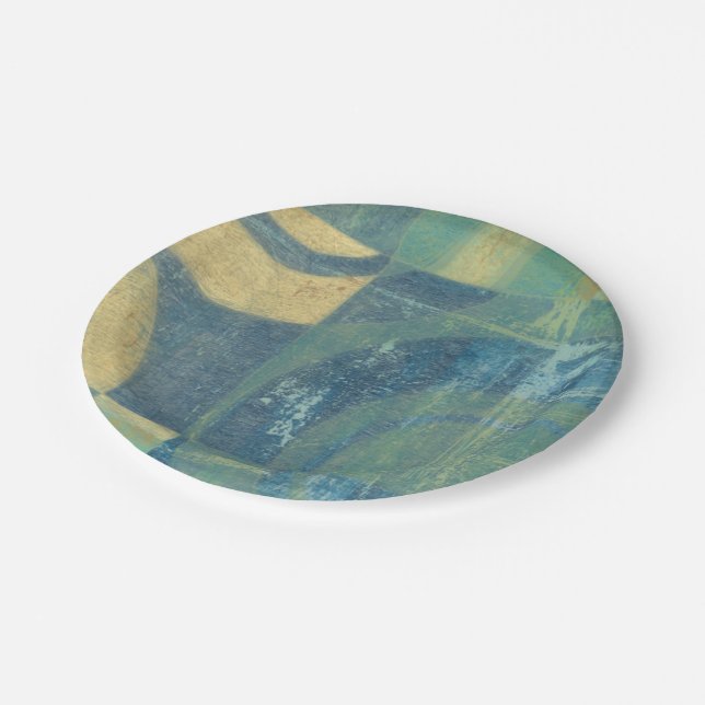 Mehrfarbige Kreise und Panels Pappteller (Schrägansicht)