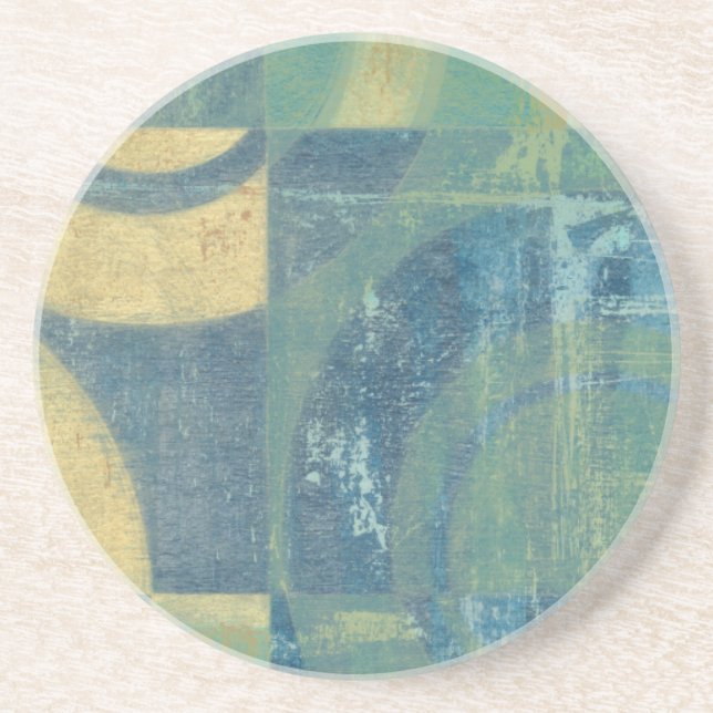 Mehrfarbige Kreise und Panels Sandstein Untersetzer (Vorne)