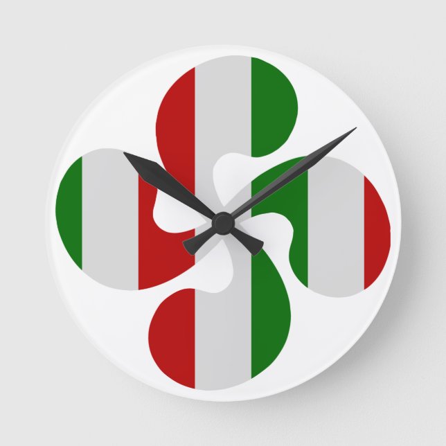 Mehrfarbige Kreuze baskisch Runde Wanduhr (Vorderseite)