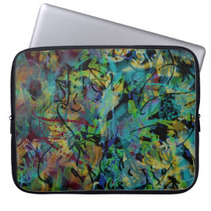 Mehrfarbige Kritzel-Abstrakte Kunst Laptopschutzhülle