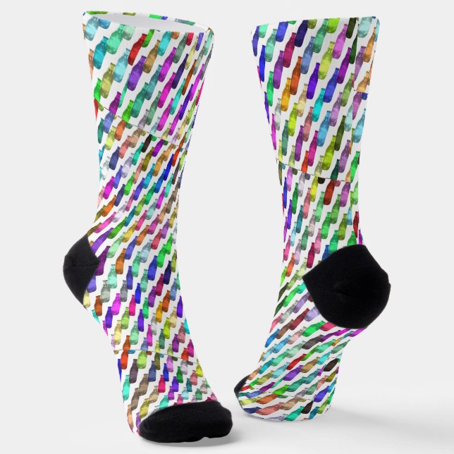 Mehrfarbige Limonadenflaschen Socken (Gewinkelt)