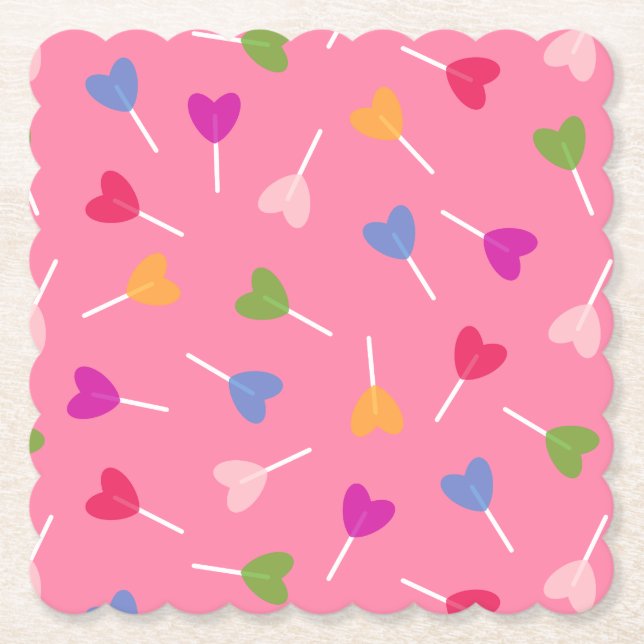 Mehrfarbige Lollipops für Herzklopfen - Untersetze Untersetzer (Vorderseite)