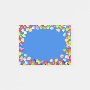 Mehrfarbige Luftballons auf Himmelblau Post-it Klebezettel