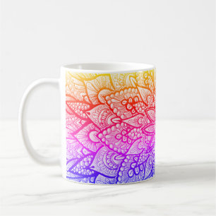 Mehrfarbige Mandala-Design Original Kunst Tasse