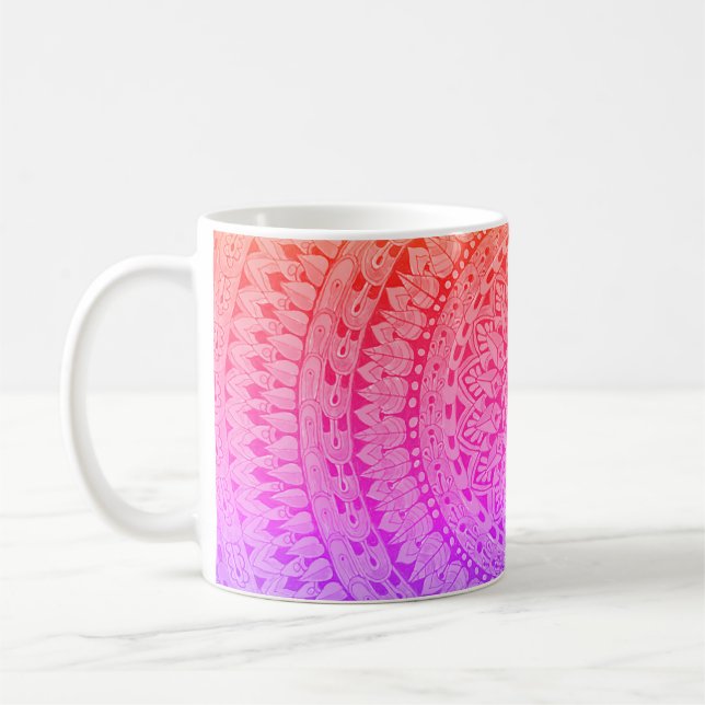 Mehrfarbige Mandala Original Kunst Tasse (Links)