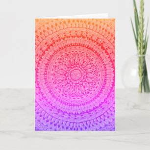 Mehrfarbige Mandala-Originalkunst Karte