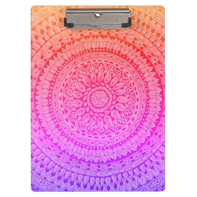 Mehrfarbige Mandala-Originalkunst  Klemmbrett (Vorderseite)