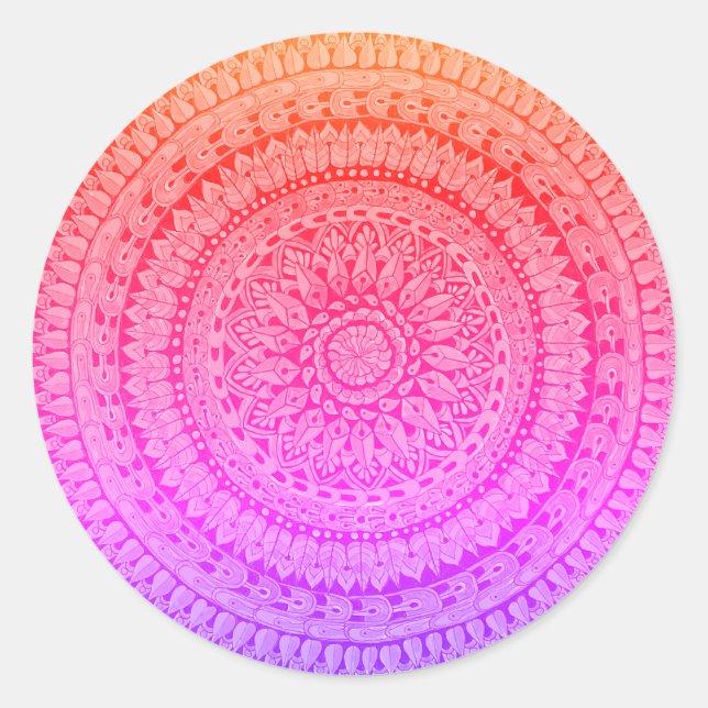 Mehrfarbige Mandala-Originalkunst  Runder Aufkleber (Vorderseite)