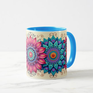 Mehrfarbige Mandala Tasse