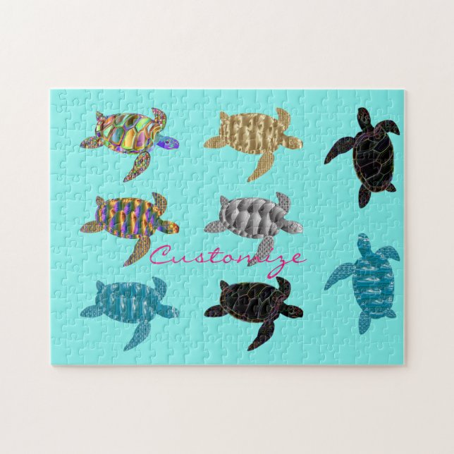 Mehrfarbige Meeresschildkröten Thunder_Cove Puzzle (Horizontal)