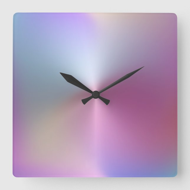 Mehrfarbige Metallschalenuhr Quadratische Wanduhr (Vorderseite)