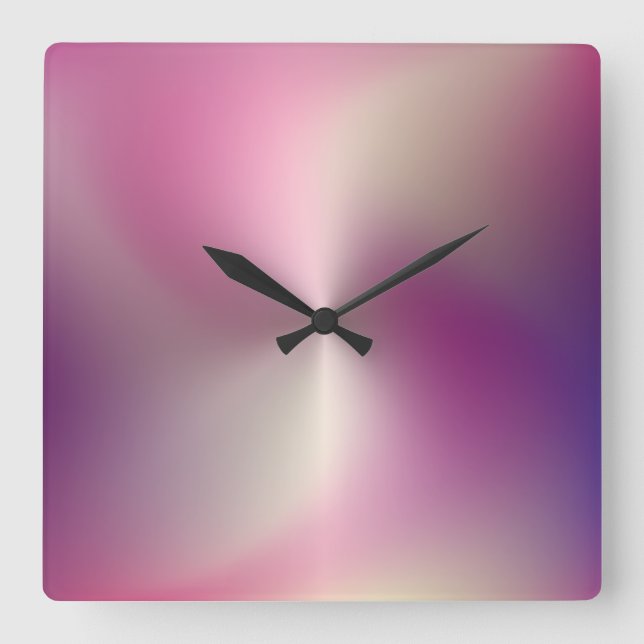 Mehrfarbige Metallschalenuhr Quadratische Wanduhr (Vorderseite)