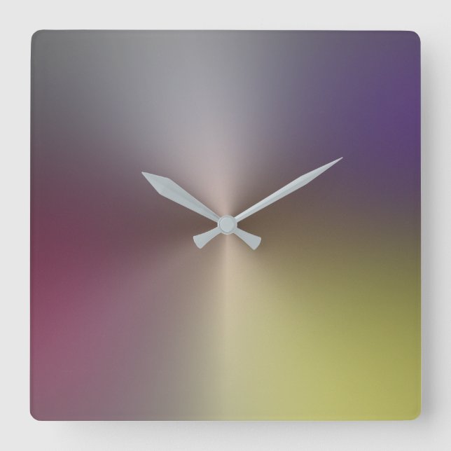 Mehrfarbige Metallschalenuhr Quadratische Wanduhr (Vorderseite)