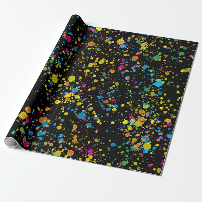 Mehrfarbige Mini-Paint-Spritzer Confetti Blast Geschenkpapier (Ungerollt)