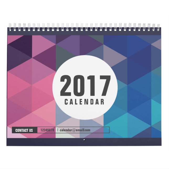 Mehrfarbige minimale Polygonal-Lebensquotes 2017 Kalender (Titelbild)
