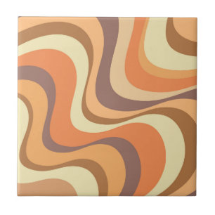 Mehrfarbige moderne Retro-Wellendesign Fliese