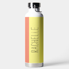 Mehrfarbige moderne Streifen mit Namen Trinkflasche