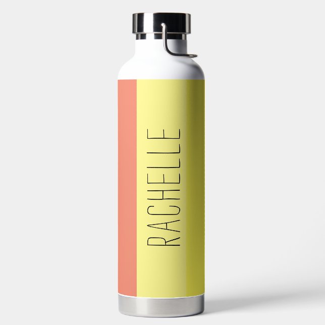 Mehrfarbige moderne Streifen mit Namen Trinkflasche (links)