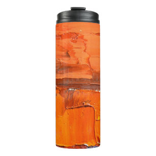 Mehrfarbige Ölfarbe Textur. Abstrakter Kunstgriff Thermosbecher