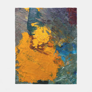 mehrfarbige Ölfarbstriche auf der Palette des Küns Fleecedecke