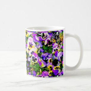 mehrfarbige Pansy-Blume Kaffeetasse