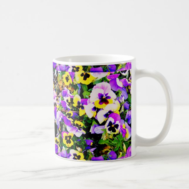 mehrfarbige Pansy-Blume Tasse (Rechts)