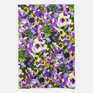 mehrfarbige Pansy-Blumen Handtuch