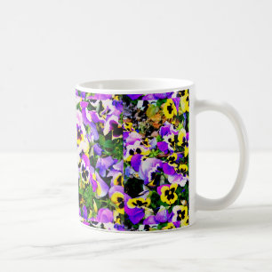 mehrfarbige Pansy-Blumen Tasse