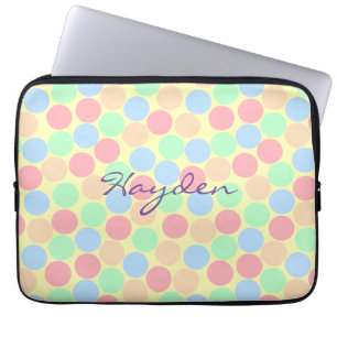 Mehrfarbige Pastell-Punkte-Muster Personalisiert Laptopschutzhülle