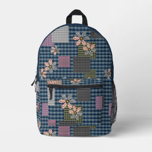 Mehrfarbige Patchwork-Retro-Muster im Landhausstil Bedruckter Rucksack