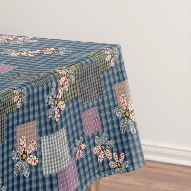 Mehrfarbige Patchwork-Retro-Muster im rustikalen S Tischdecke (Beispiel)